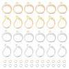 80Pcs 4 Style 304 Stainless Steel Leverback Earring Findings with Loops & 80Pcs Jump Rings Golden & Stainless Steel Color 14.5~15x11~12x2mm