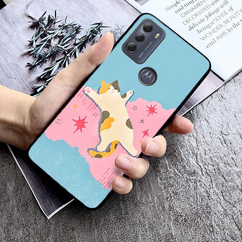 cat art aesthetic Phone Case For Moto G86 G85 G75 G15 G05 G56 G72 G53 G54 G84 G60 G31 G32 G24 G 5G G Play