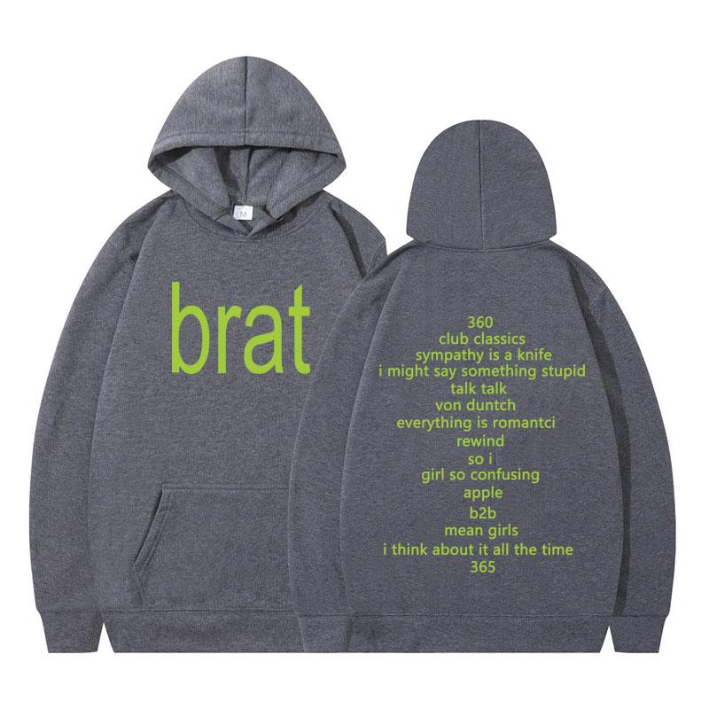 Charli Xcx ze Specjalnym Gościem Shygirl Bluza Brat Album 2025 Trasa Vintage Luźny Codzienny Sweter Odzież Męska_Damska Bluza