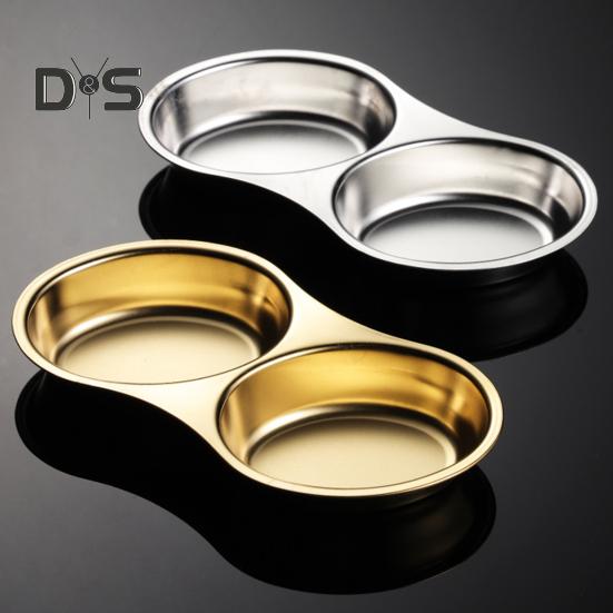 Såsfat i rostfritt stål Stapelbart Lätt att rengöra Hexagon Triangel Ovalformad kryddplatta