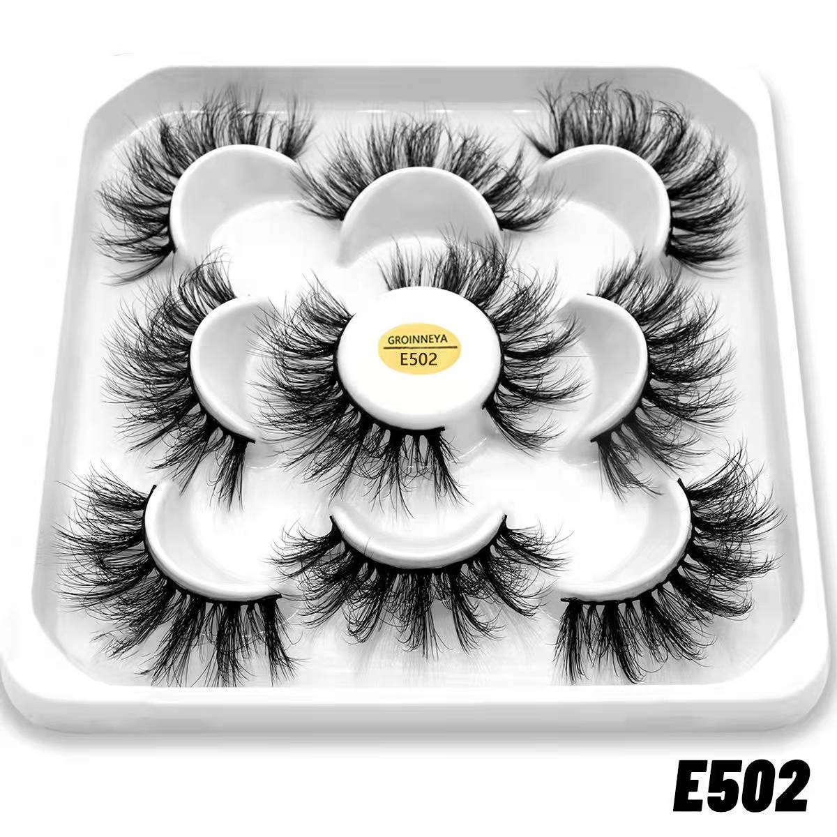 

5D ресницы из искусственной норки, роскошные объемные пушистые натуральные накладные ресницы ручной работы, 5 пар