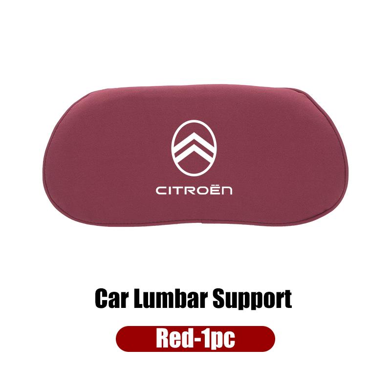 

Car Seat Lumbar Support Fur leather Pillow Waist Protector Auto Accessories For Citroen C4 C3 C5 C1 C2 VTS Berlingo Celysee червоний