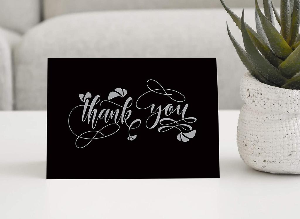 Drága szuvenír babazuhany köszönőlevelek Hajtogatott üres üdvözlőlap fehér borítékokkal - 36