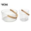 Multi-purpose Storage Basket Ice Bucket with Faux Leather Handle, Thickened Plastic Beer Wine Cooler Handle for Party, Clear Beverage Container