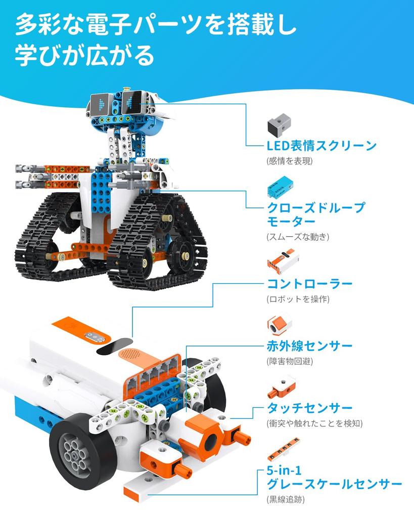 WhalesBot E7 Pro Programmable Robot for Ages App Control Language Blocks Toy STEM Education Coding Educational Toy Craft Kit Sensor 3D Assembly Guide