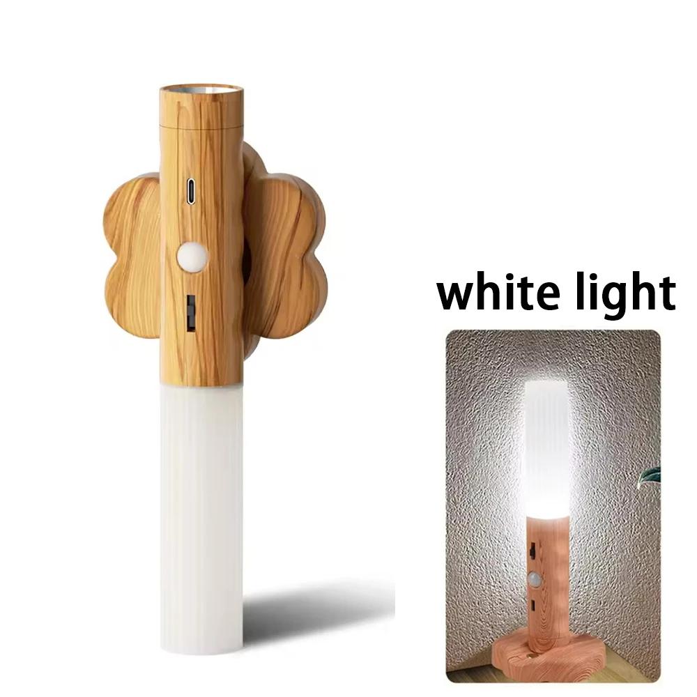

Перезаряжаемый светодиодный ночник с имитацией текстуры дерева, ручной магнитный дизайн, портативный, подходит для шкафа, спальни, коридора