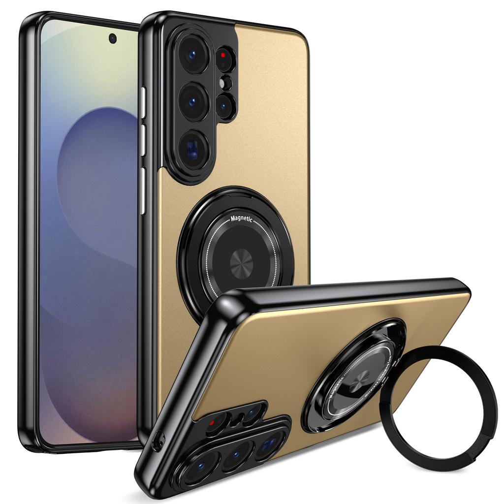 Metallic 360 Rotating Stand Case For Samsung Galaxy S26 Ultra S26+ Plus 5G Magnetic Cover With Camera Lens Protection