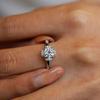 Luxury 100% Real 18k Gold Ring Women's Diamond Ring Moissanite Ring High-end Women's Hollow Four-claw Proposal