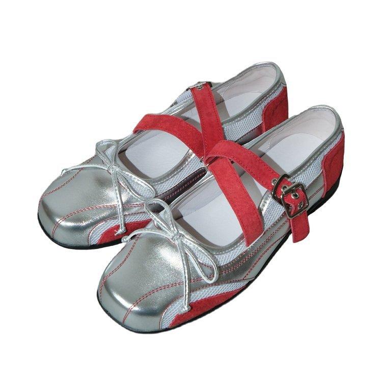 French silver ballet shoes women's 2025 summer new soft-soled straps Mary Jane shoes with skirt light mouth single shoes
