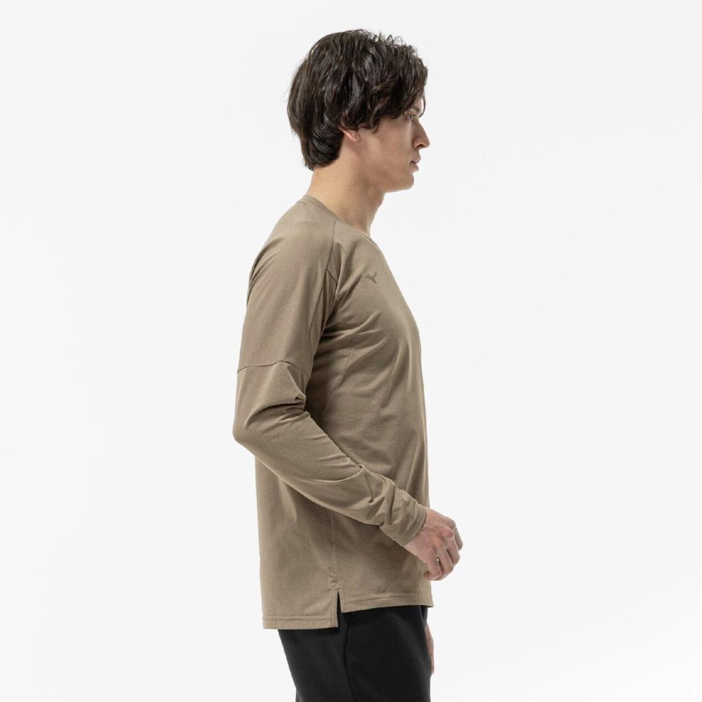 Soft Dry Training Size M Men's T-Shirt (Long Sleeve), Moisture-Wicking, Quick-Drying, Camel, (32MAB029)