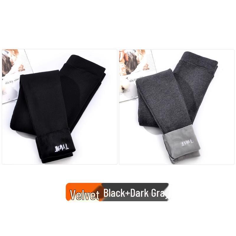 Plus Size Fleece-Lined Leggings for Women - Thick, Warm, Slimming Tapered Pants for Spring and Autumn