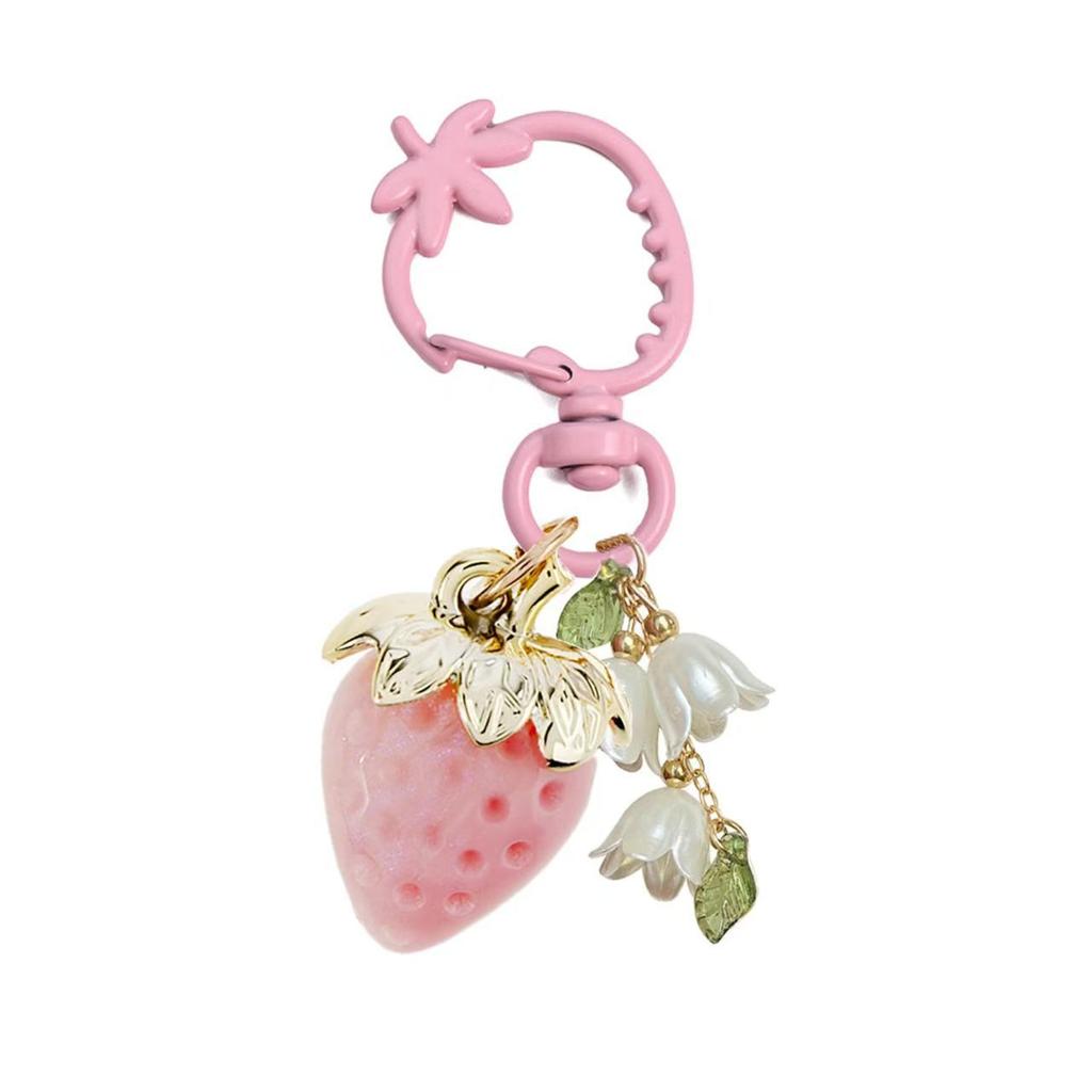 New Strawberries Keychain Bag Charm Purse Pendant Fashion Car Strawberries Accessories Key Chian Gifts for Women Christmas Gifts