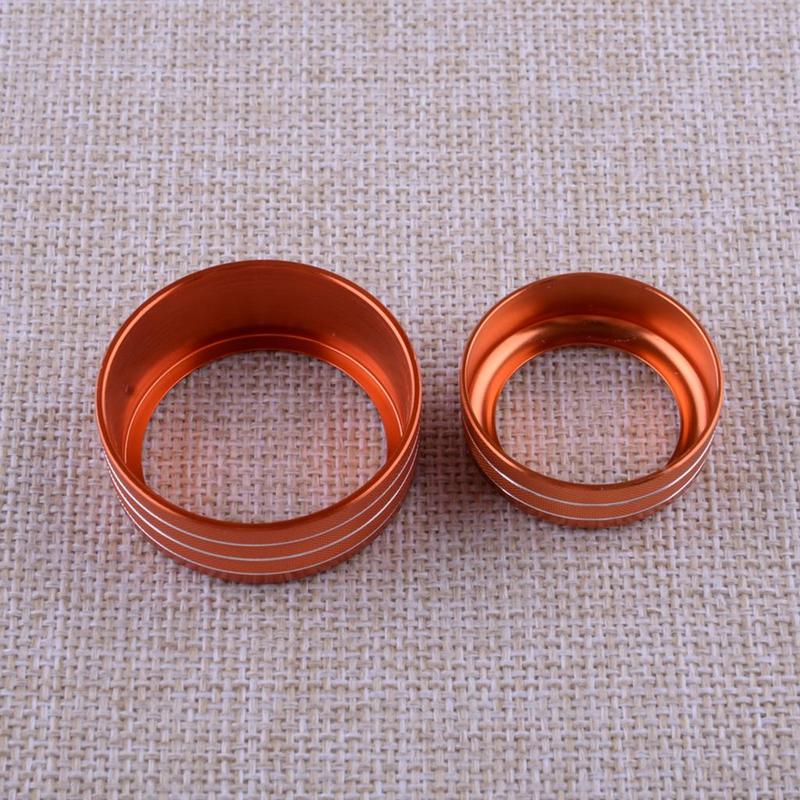 3Pcs Center Console A/C Radio Switch Knob Trim Ring Cover Fit for Dodge Ram 1500 2013 2014 2015 2016 2017 Orange Aluminum Alloy