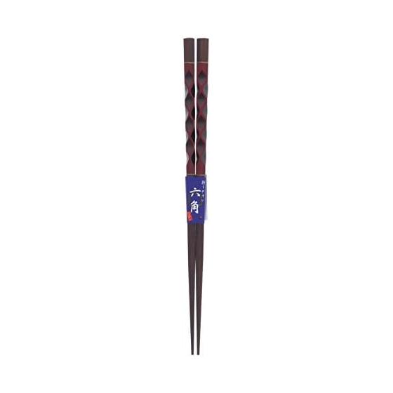 Chopsticks, Hexagonal, Maple, Lacquer Coated, 20.5cm, Natural Wood, Japanese Lacquerware