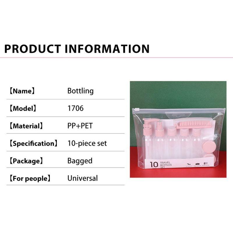 10 Pcs Makeup Containers Kit Cosmetic Makeup Liquids Travel Container Clear Refillable Containers Travel Bottles Set