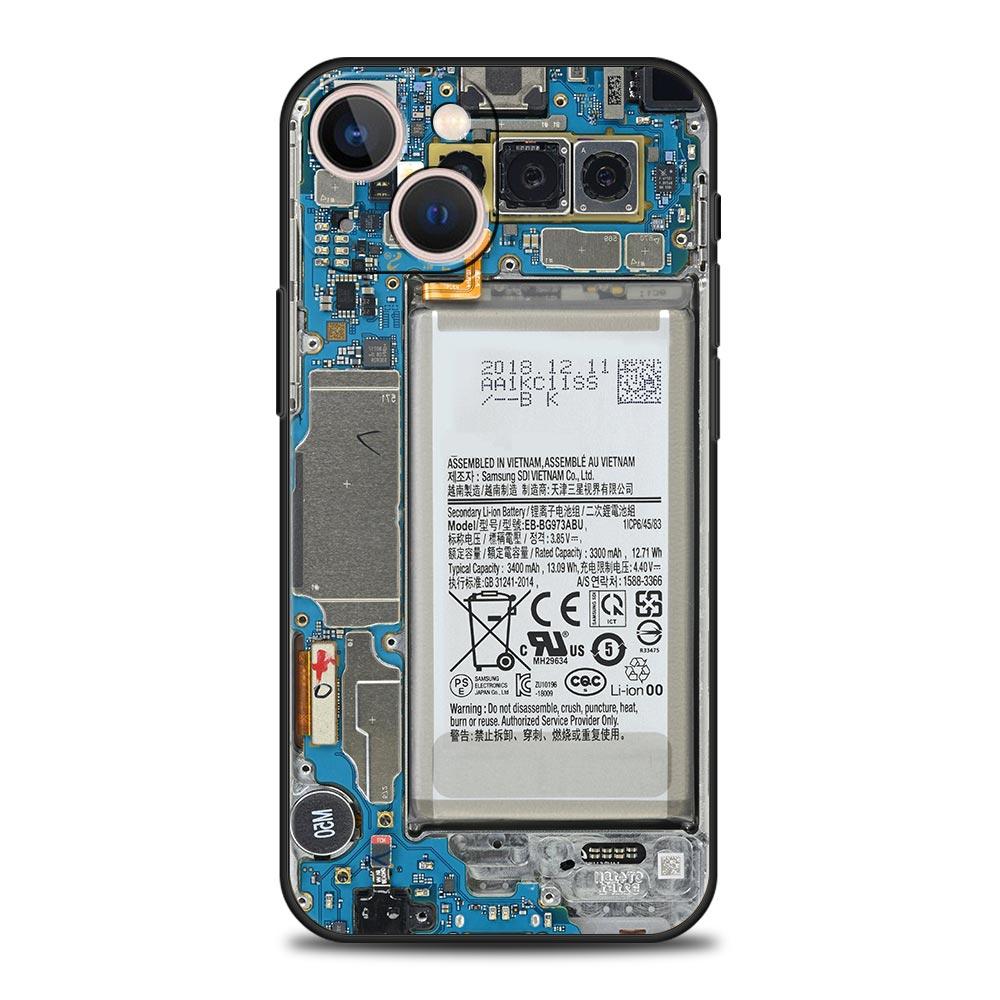Main Circuit Board Pattern Phone Case Cover for iPhone 17 16 15 14 13 12 11 Pro Max 17 Air Plus Shockproof Soft TPU Shell Fundas