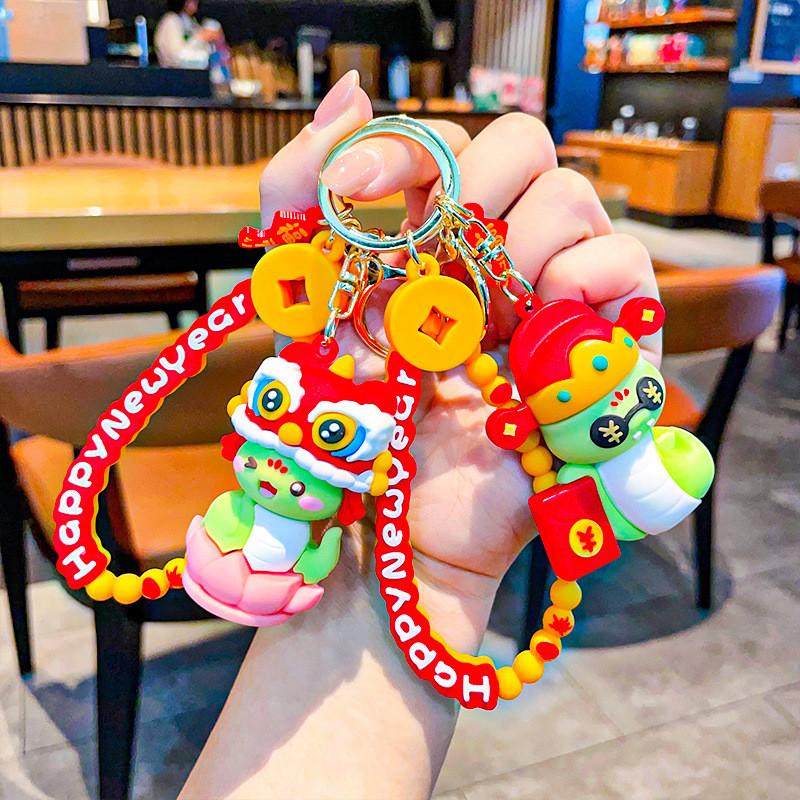 Adorable Cartoon Snake Year Keychain With Vibrant Colors Ideal For Gift Giving And Collecting