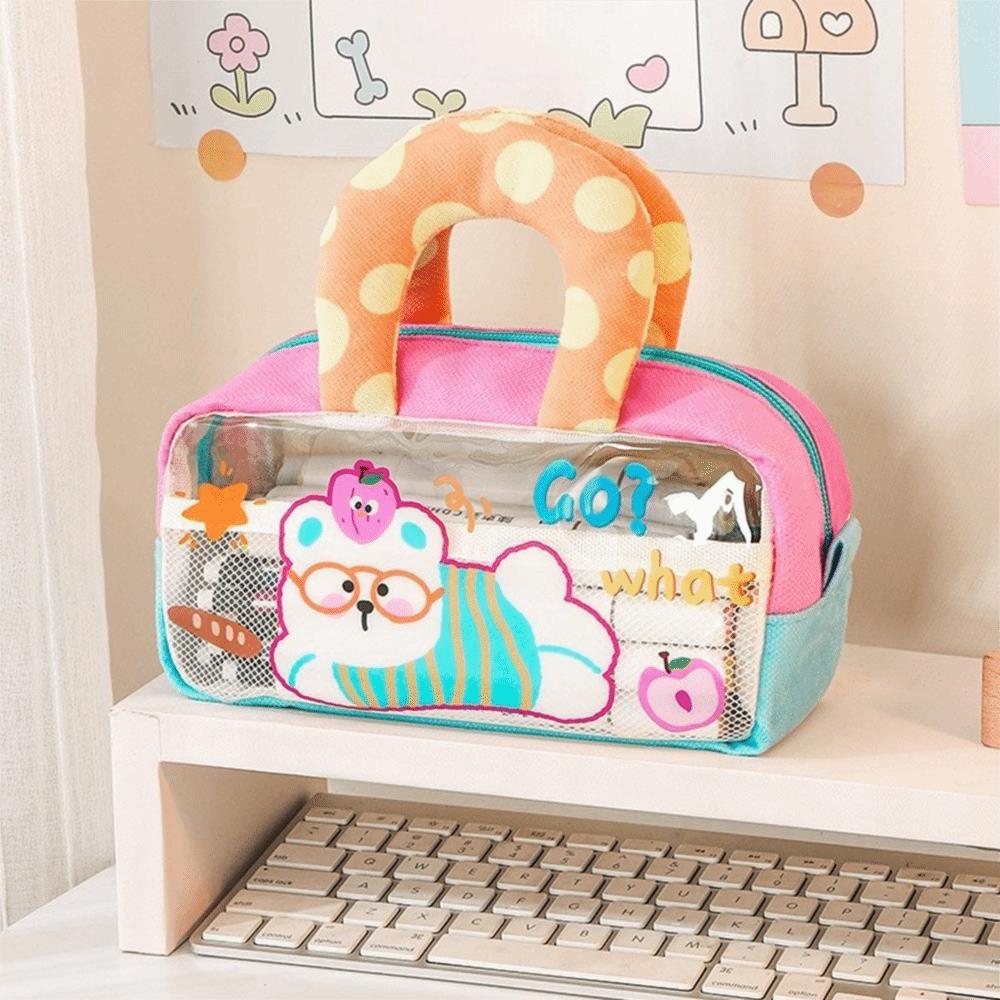 

Handheld Pen Bag Large Capacity Stationery Organizer Cute Pencil Case School Office жовтий