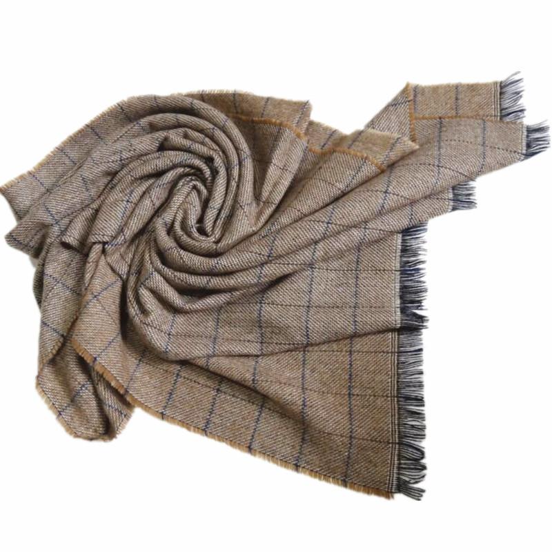 Imitation Cashmere Scarf Shawl Dual-purpose Tassel Thickened Men's Large Scarf Autumn and Winter Plaid Scarf Women's Winter Scarf
