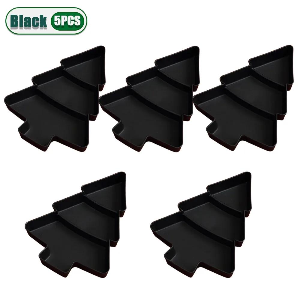 1-10PCS Holiday Christmas Plastic Snack Plates Candy Fruit Divided Trays Tree Shape INS Style Home Table Party Decor Supplies