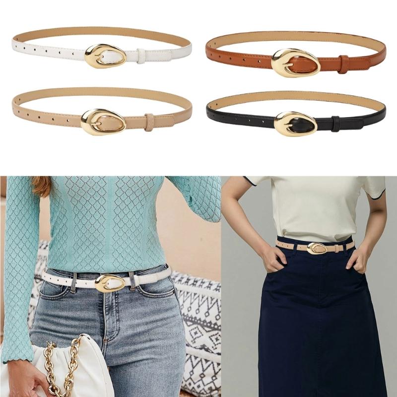 Stylish Adjustable PU Leather Belts Retros Trendy Accessory Fashion Luxurious Belt for Women Daily Outfits