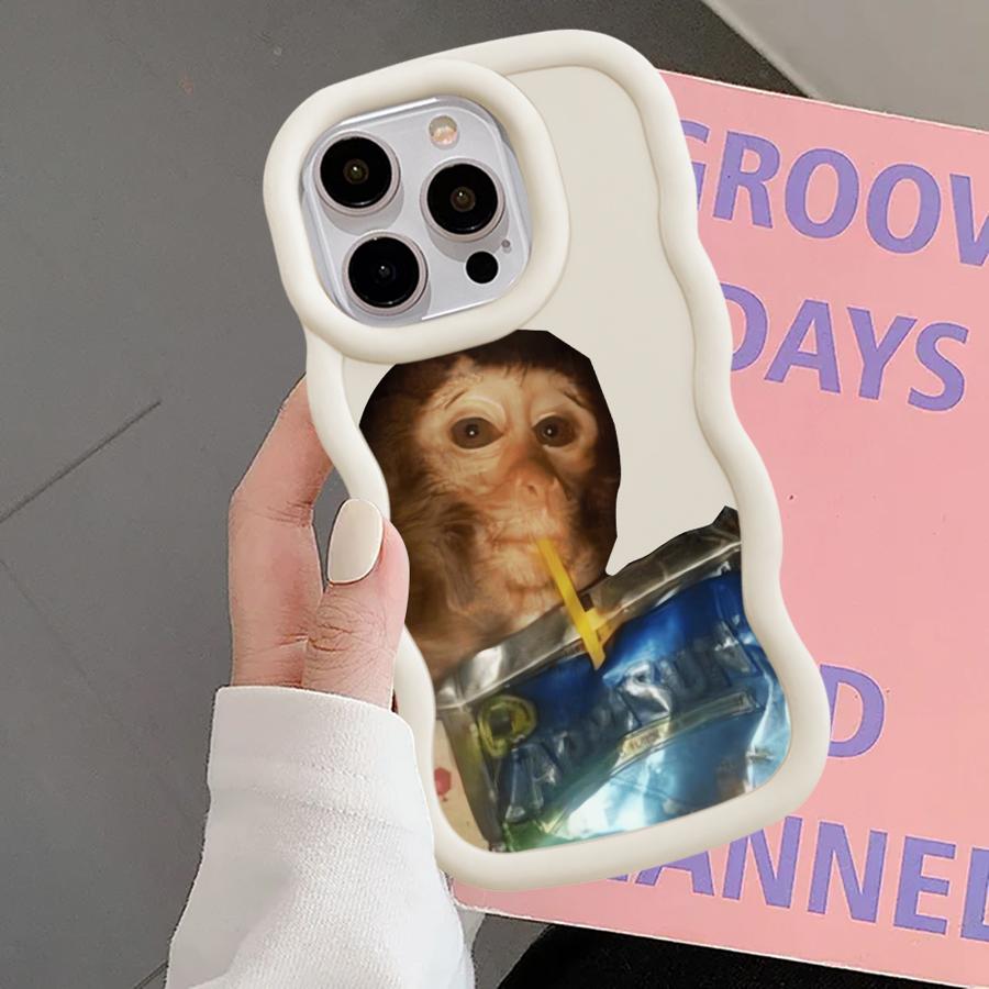 Monkey Drink Trend Case for iPhone 17 Air 15 Plus 13 14 XR 16 Pro Max 12 11 8 Soft Phone Cover