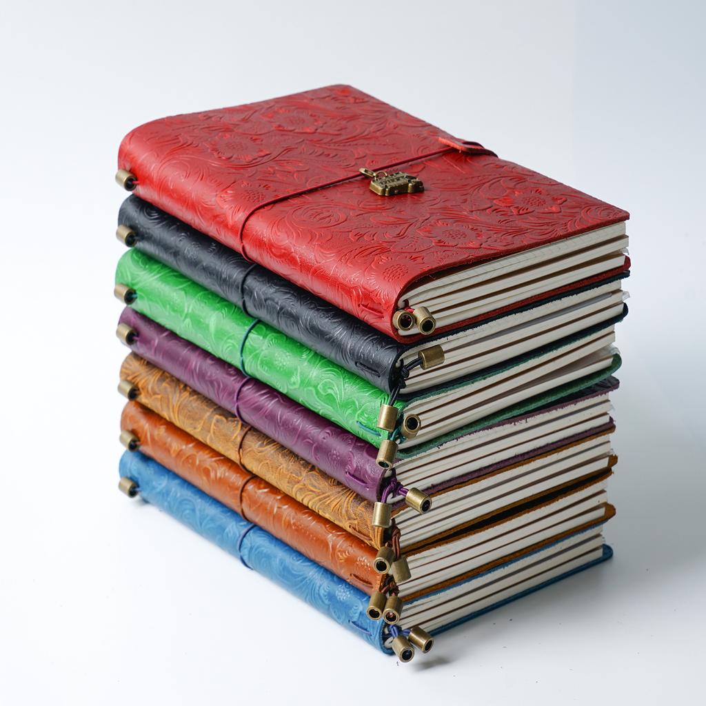 2026 Retro Carved Cowhide Travel Notepad Handmade Notebook Stationery Handbook Creative Diary
