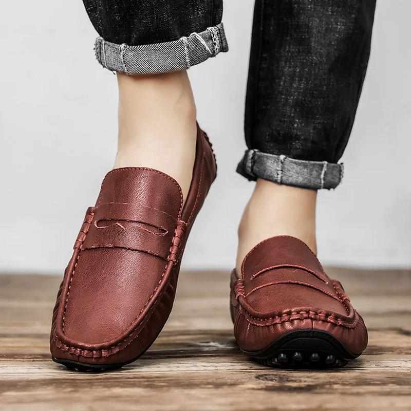 Mocassini da uomo versatili Classici slip-on Ballerine Vera pelle Scarpe casual da uomo Mocassini Super morbidi Calzature da passeggio da uomo Maschile