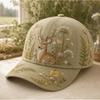 New Retro Forest Animal D Three-dimensional Printing Baseball Cap Niche Mori Wildflower Cap Female
