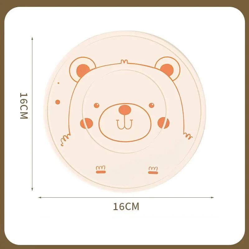 

Круглая подставка под чашку в виде медведя, силиконовая, противоскользящая, огнеупорная и теплоизоляционная, коврик для кружки, водонепроницаемая подставка под кастрюлю/миску, декор для обеденного стола, посуда для напитков