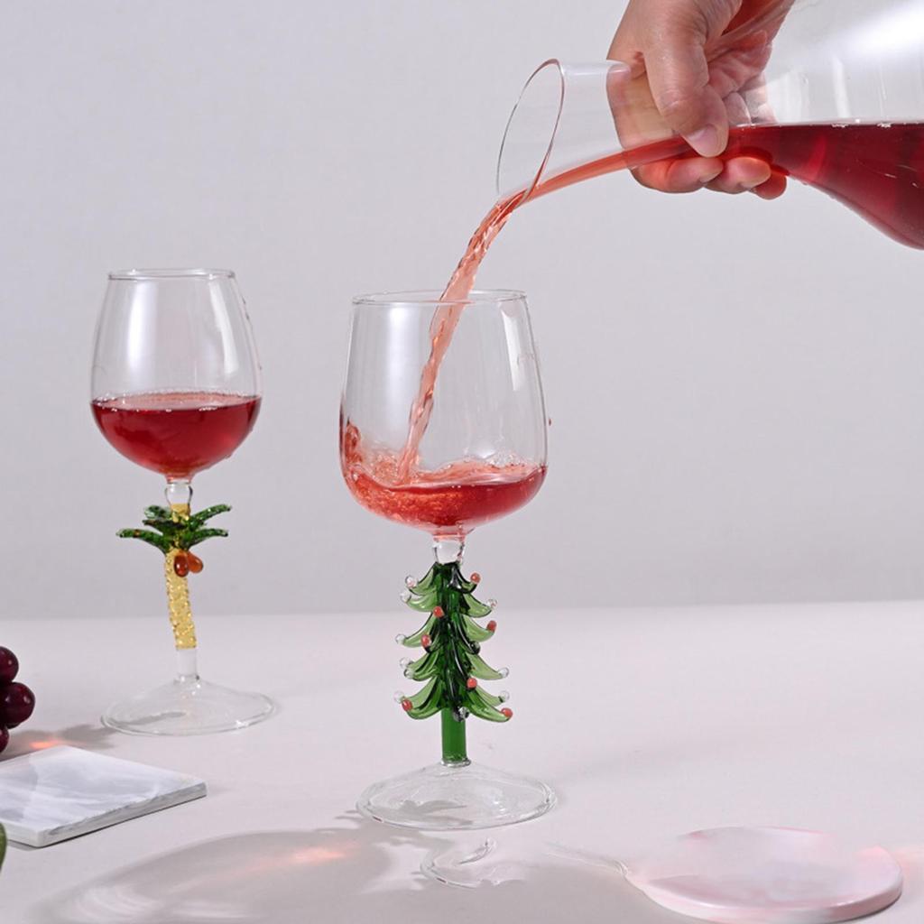 1pc 310-400ml Christmas Tree Wine Glasses Drink Cup Reusable Cocktail Glasses for Party Kitchen KTV Bar Xmas Tree Cup Supplies