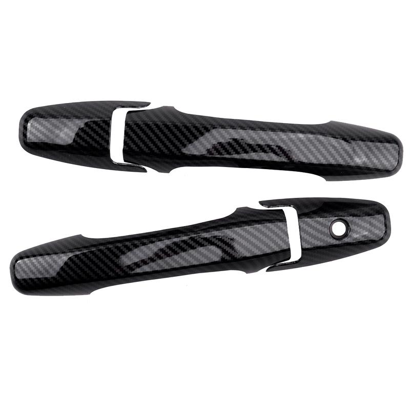 Car Carbon Fiber Style Exterior Door Handle Moulding Covers Trims Fit For Honda Civic Coupe 2 Door 2006 2007 2008 2009 2010 2011