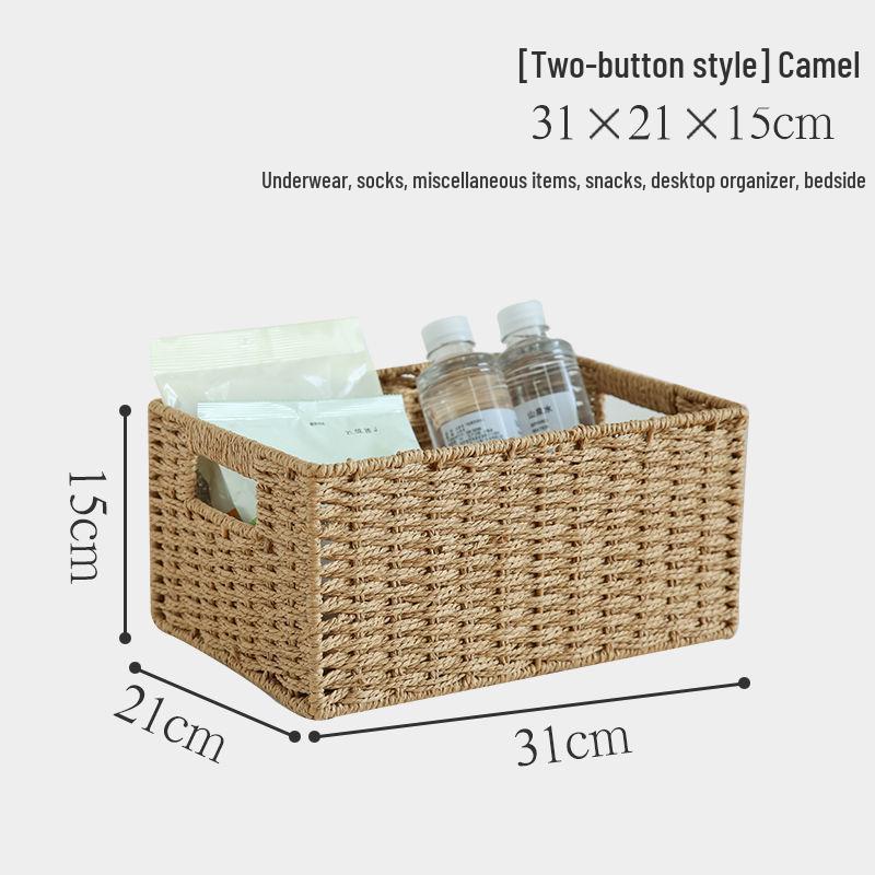 Japanese Style Large Rattan Storage Basket for Clothes, Toys, and Snacks
