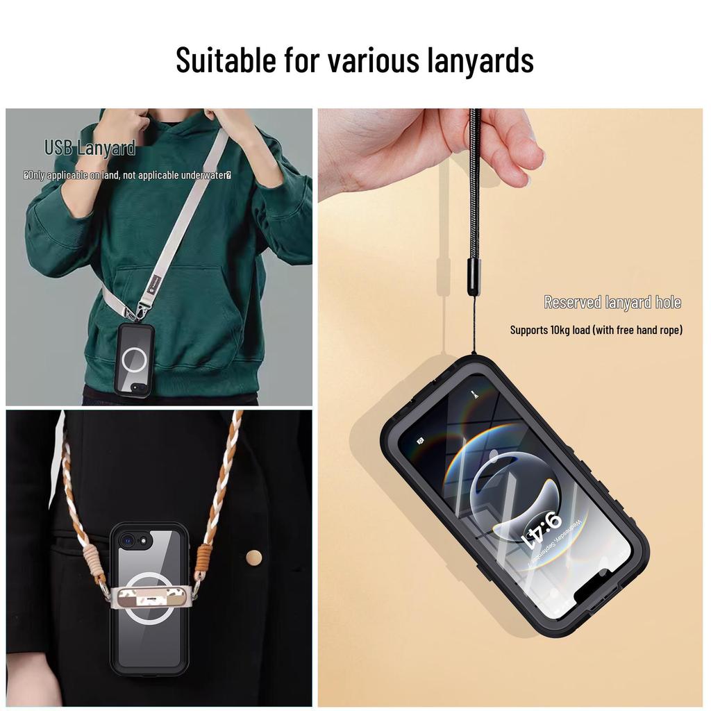 iPhone 16e Waterproof Drop-proof Full Coverage Protective Case for Outdoor Swimming