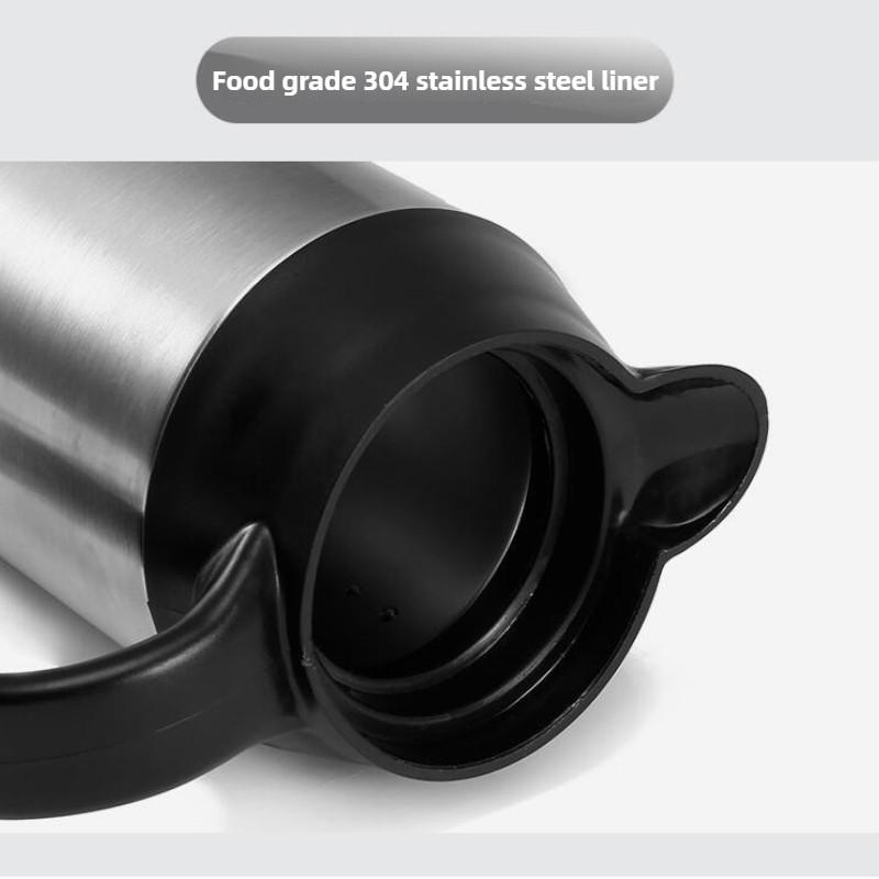 750ML Large Capacity Portable Travel Insulated Bottle Car Electric Hot Water Cup 12V&24V Stainless Steel Heating Water Kettle