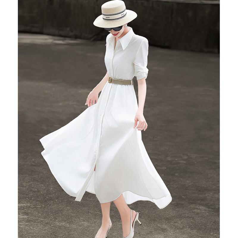Damen Weißes Pendler-Hemdblusenkleid 2026 Sommerkollektion