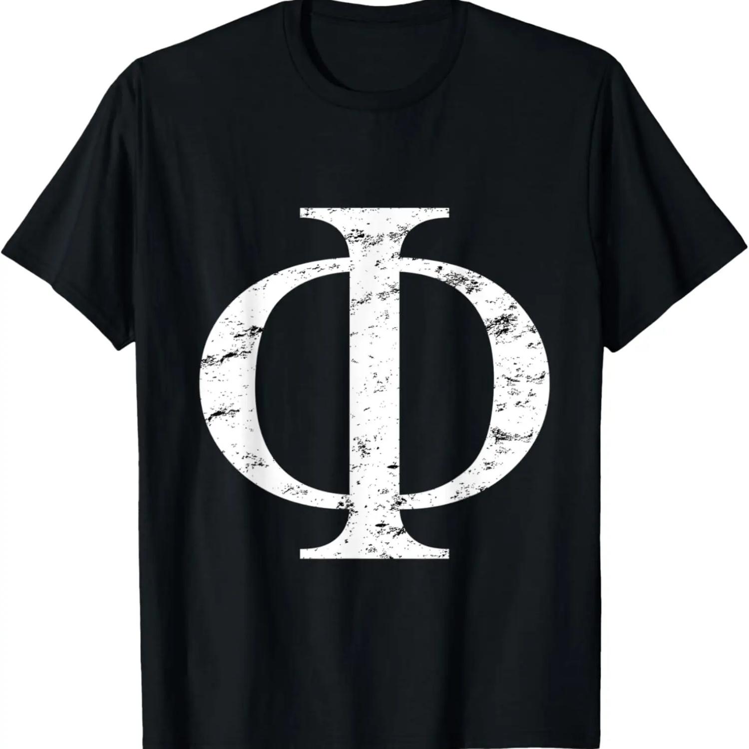 

Phi Symbol Tshirts _ Vintage Greek Alphabet Letters Gift S чёрный