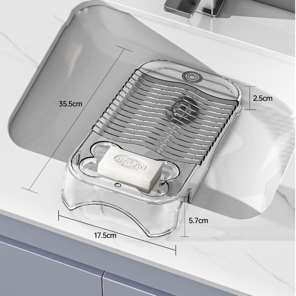 

Plastic Washboard with Soap Holder Clothes Cleaning Tool for Underwear Lingerie Cleaning
