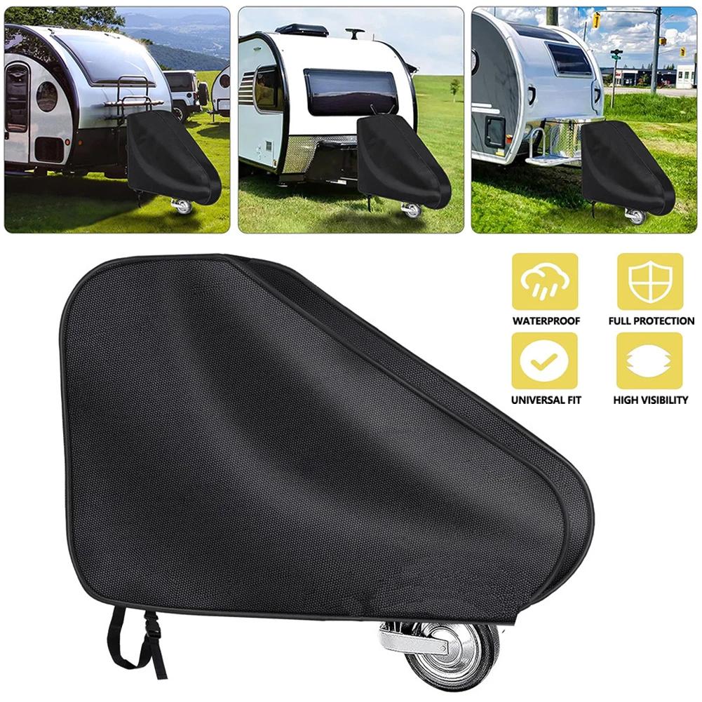 600D Oxford Cloth RV Caravan Trailer Hitch Cover Dustproof Rain & Snow Protection Easy To Use Towing Hitch Caravan Tow Cover