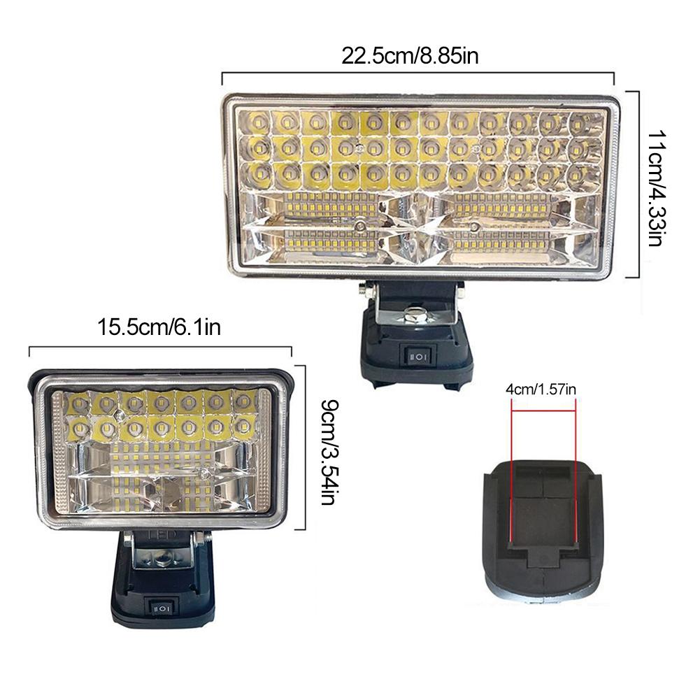 48V Cordless LED Work Light Spotlight for Makita 18V Li-ion Battery BL1430 BL1830 Outdoor Flashlight Emergency Light Dual USB