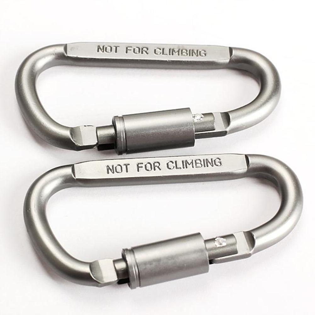 6pcs 8cm D Type Carabiner Keychain Clip Heavy Duty Aluminum Alloy Locking Carabiner For Camping Hiking