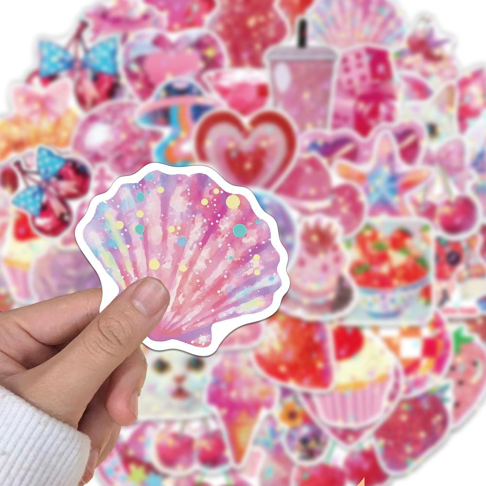 10/30/50pcs Pink Y2k Cartoon Stickers INS Style Aesthetic Decoration Decals DIY Stationery Stationery Cute Sticker Packs