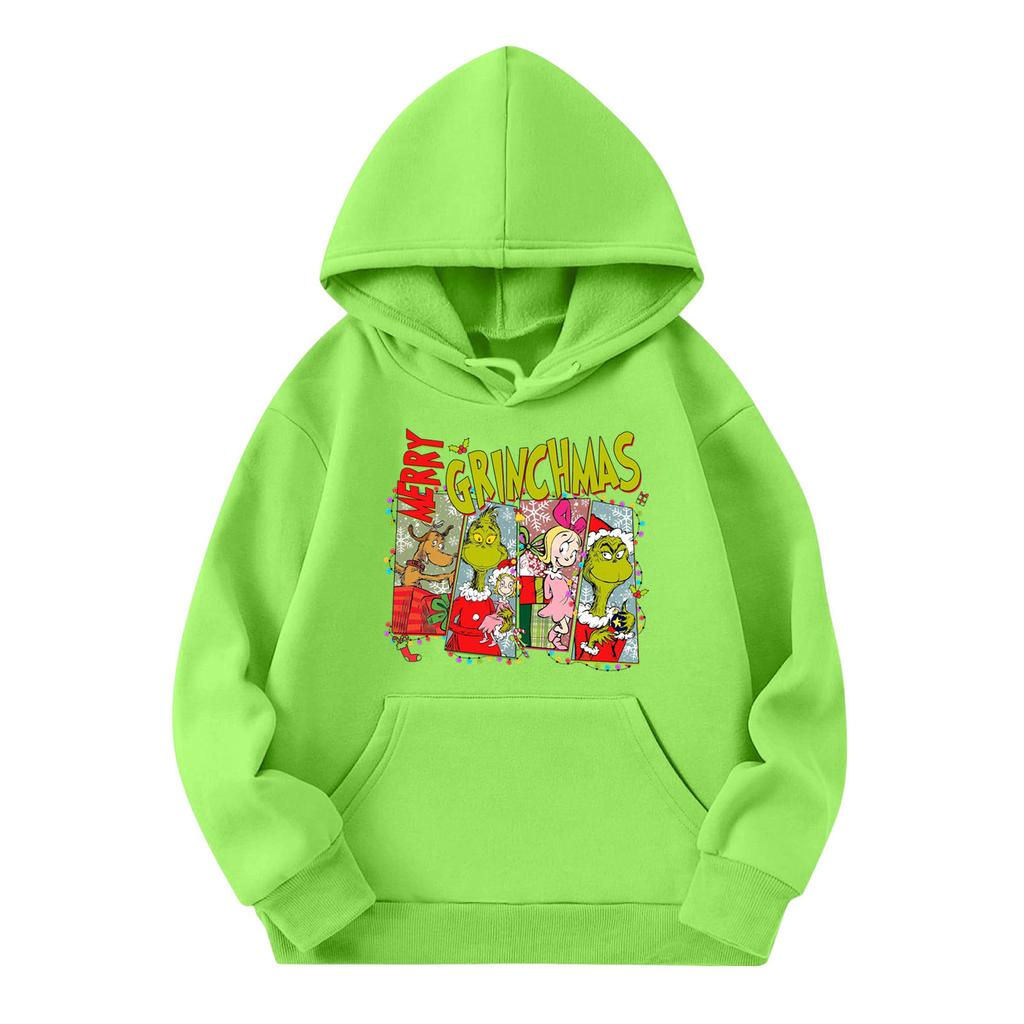 Child Fashion Lightweight Long Sleeve Pullover With Pockets  Print Hoodie