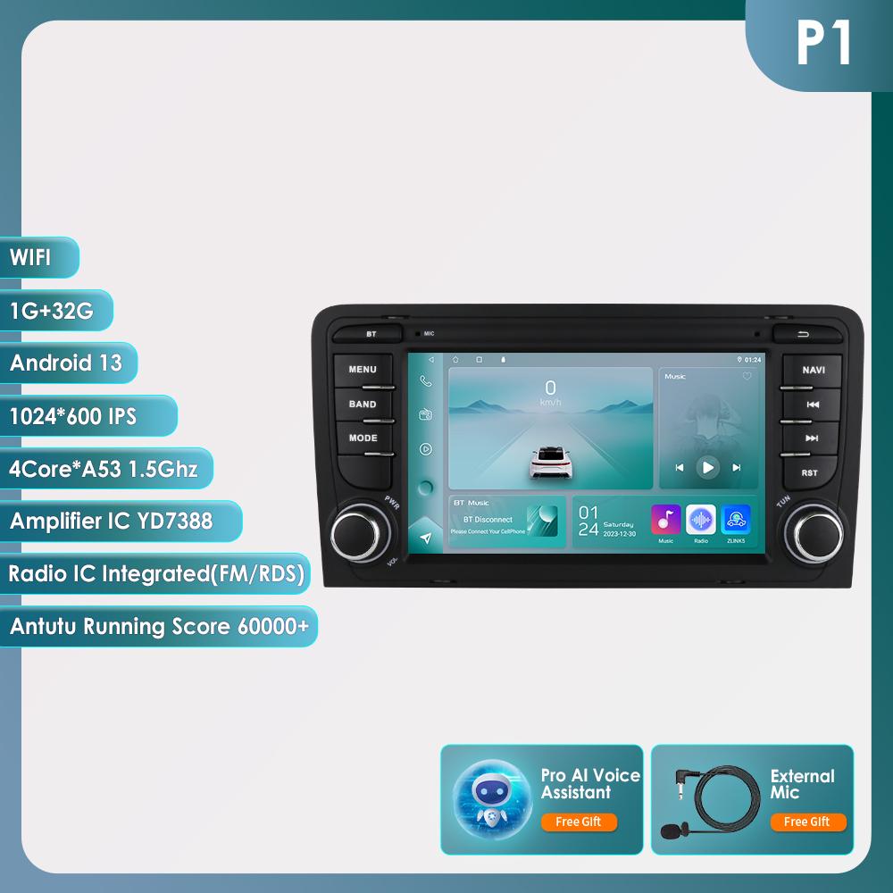 OSSURET 8Core DSP Car Multimedia Player for RS3 Sportback A3 8P S3 2003-2013 Carplay 4G Autoradio RDS GPS BT 4G-LTE WiFi AI  Intelligent Navigation