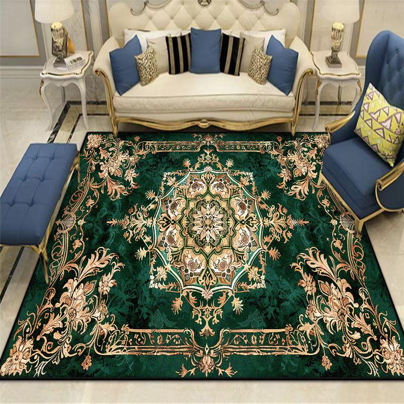 European style Retro Carpets Luxury Living Room Decoration Home Bedroom Floor Mats Non-slip Washable Large Area Rug dining room