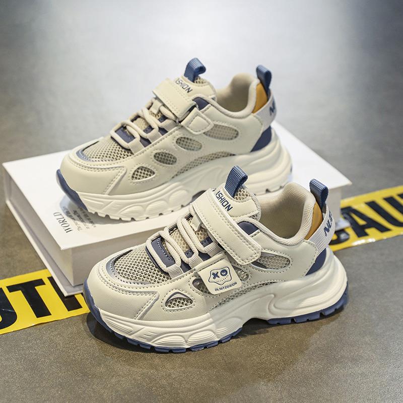 

Boys shoes 2025 summer new children s mesh breathable sports shoes medium and older boys casual dad shoes spring and autumn 31 синий