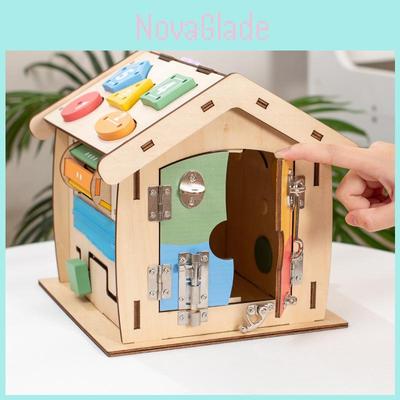 Spielzeughaus aus Holz für Kinder mit Lernspielen und multifunktionalem Puzzle