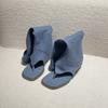 Fashion, Square Toe Shoes, Pinch Toe, Cool Boots, Women's Shoes, Summer New Styles, Spicy Girls, Denim Boots, Flat Shoes, Stacking Boots
