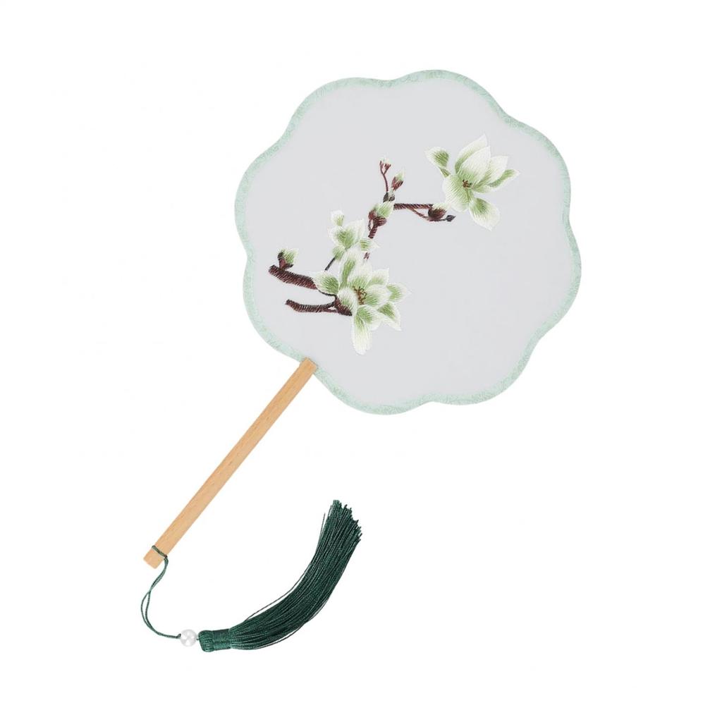 Doppelseitiger bestickter runder Fächer Antiker Stil Suzhou-Stickerei Hanfu-Fächer