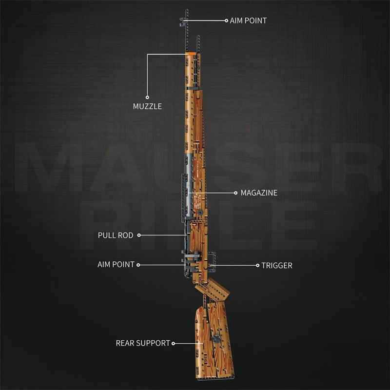 New Heavy Sniper Rifle Kar98K Building Block Model Ww2 Weapons Series Assemble Bricks Kids Educational Toys Holiday Gifts